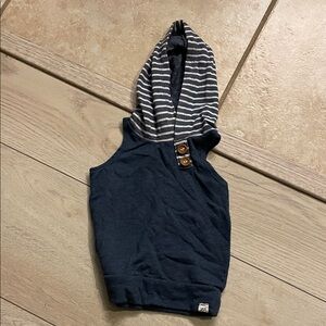 Navy Blue Striped Kids Hoodie